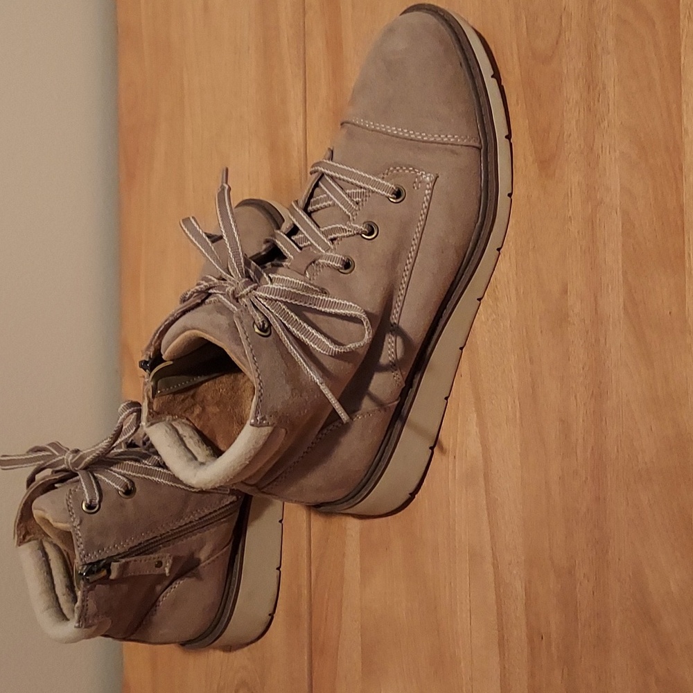 Womens Dr. Scholl's Tan Lace-Up Boots - Picture 3 of 6